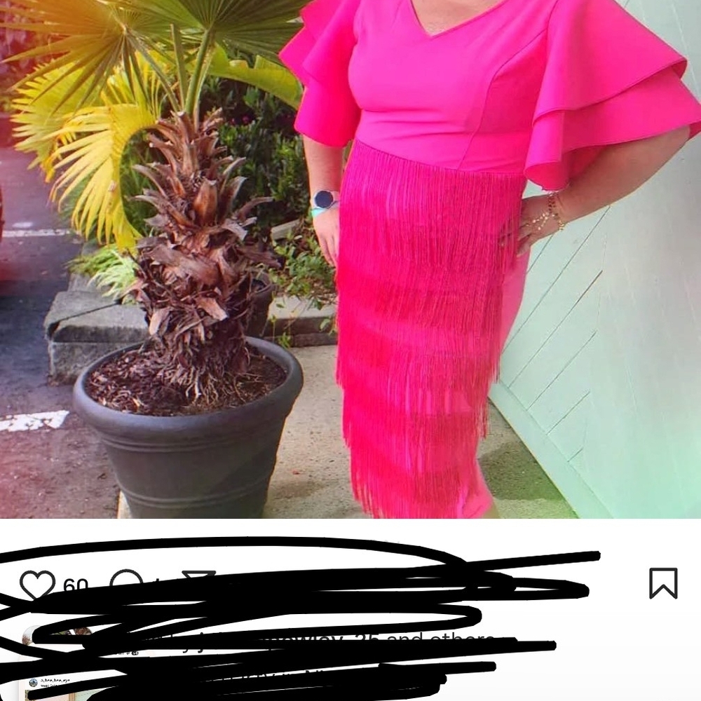 Vibrant Pink Fringe Dress